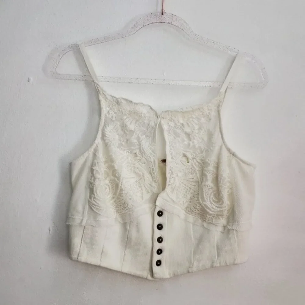 NEW Free People Have My Heart Cropped Tank Top
